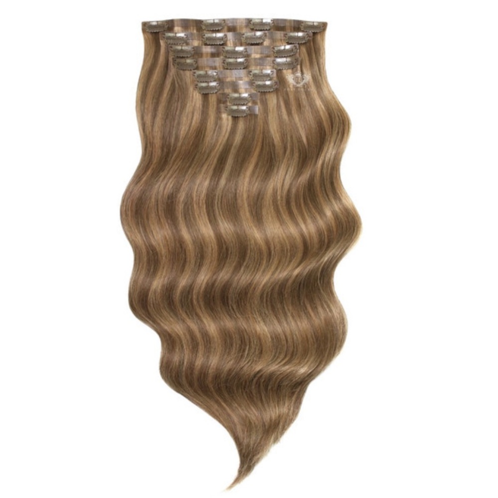 Foxy locks SUNKISSED BROWN - SEAMLESS CLIP IN HUMAN HAIR EXTENSIONS - Picture 3 of 8